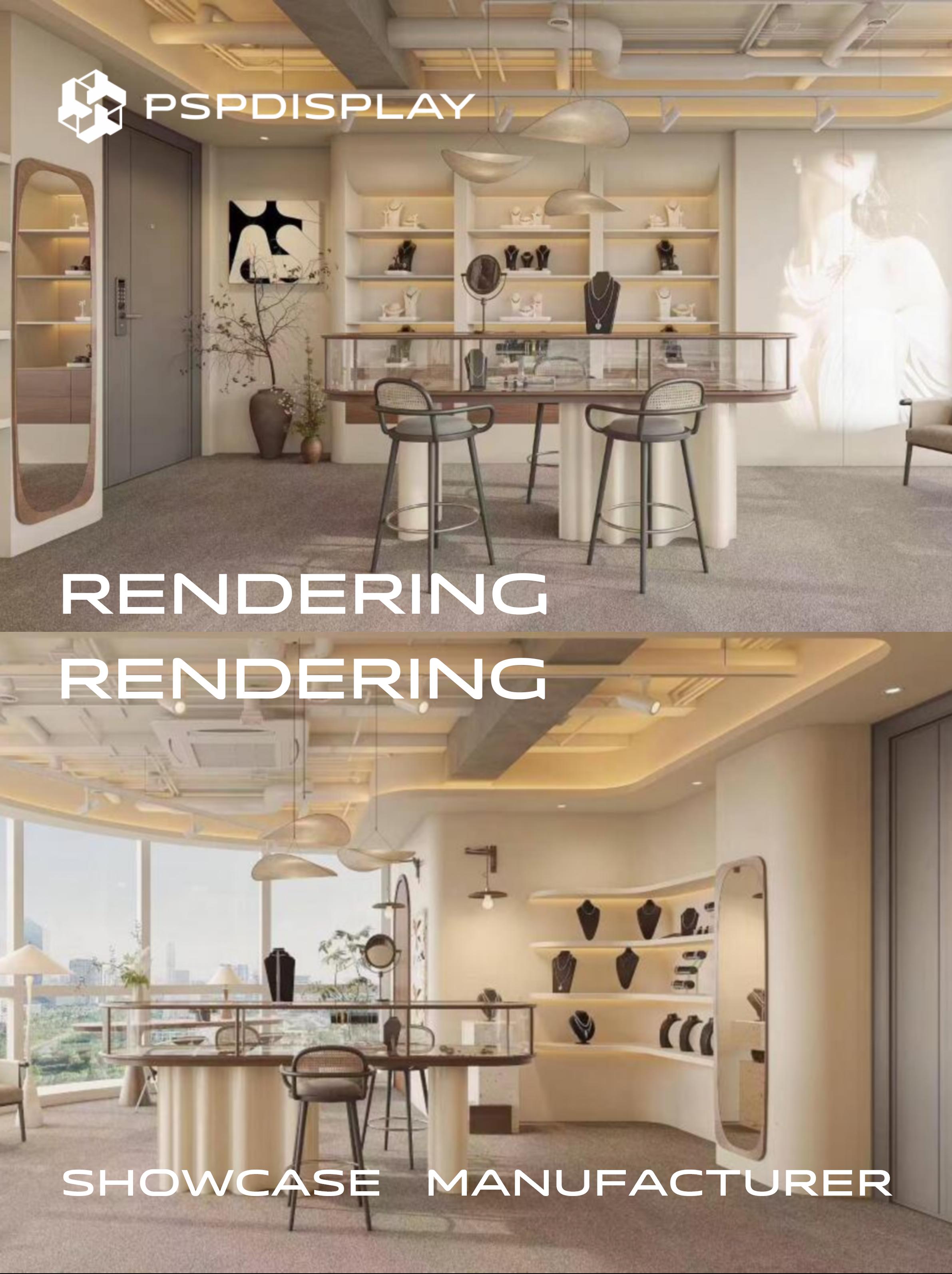 Jewelry store renderings: Healing from the cream style