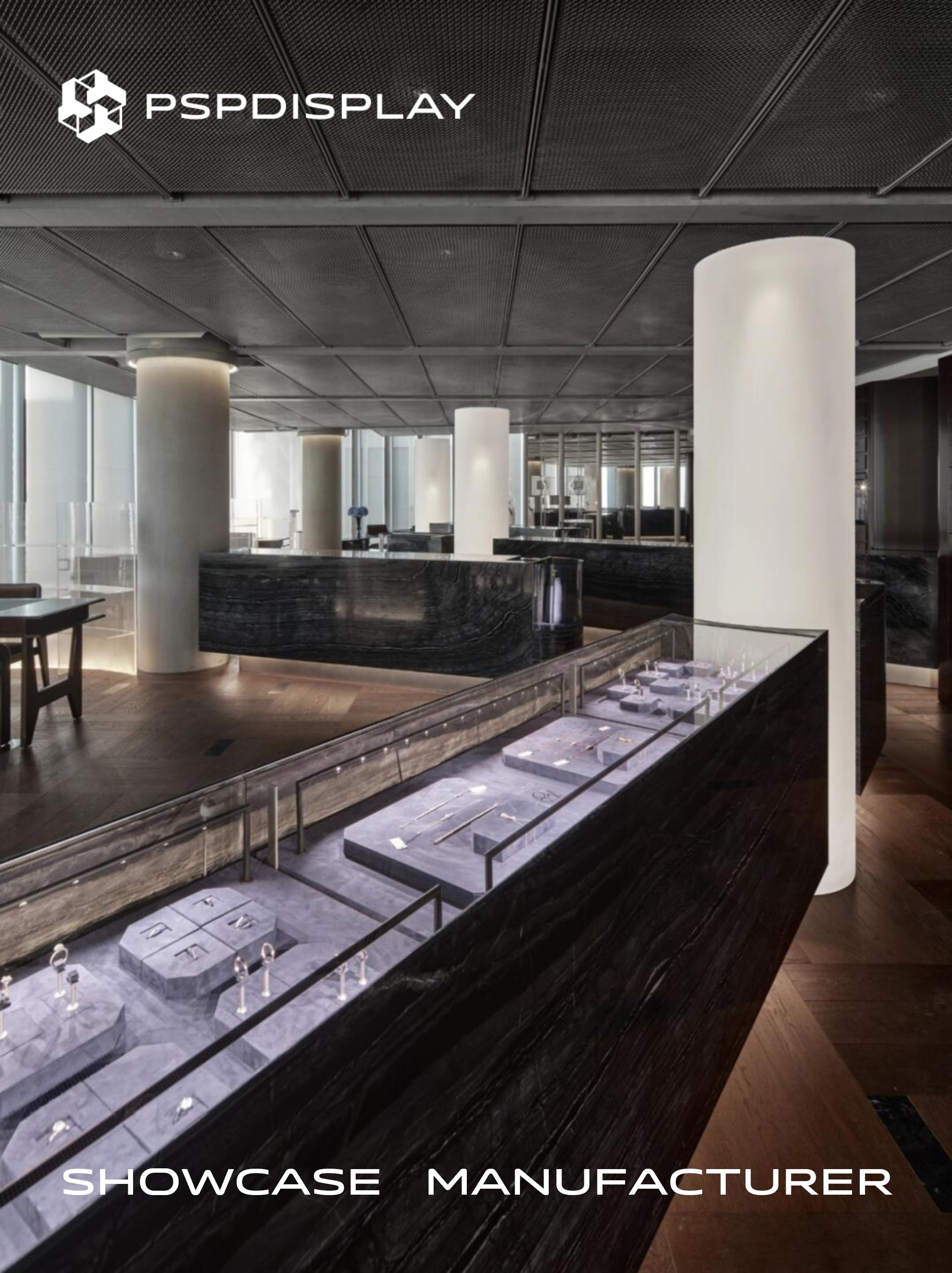The classical ensemble of the seven columns at Mozart's Jewelry Art Space